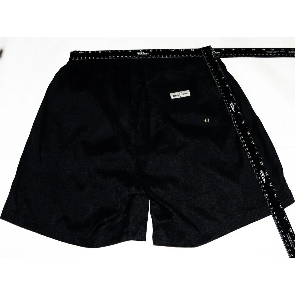 Kenny Flowers Men's Lion Print Black Mesh Lined Pockets Swim Trunks Size XL